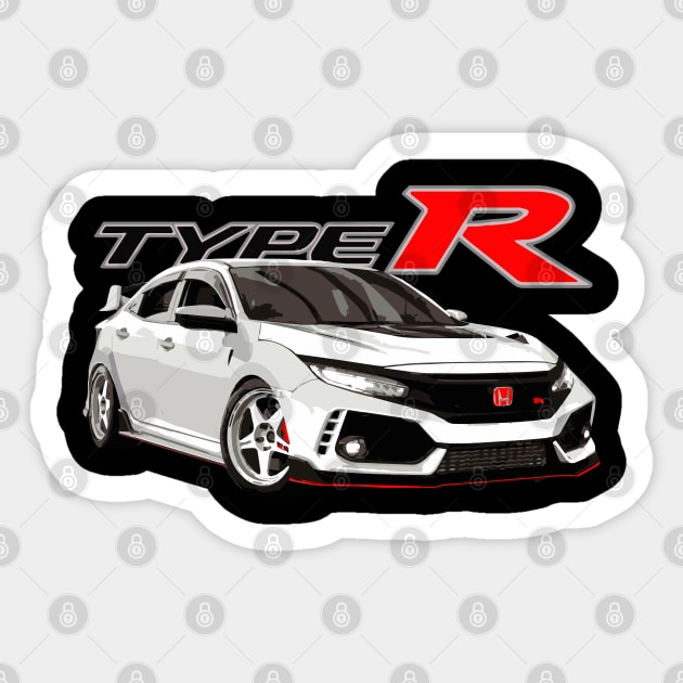 FK8 Civic Type R Championship White Spoon Varis Sticker by cowtown_cowboy